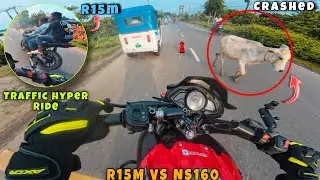 Hyper ride in traffic with ns200 | close calls ☠️