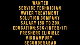 Service Technician Jobs in Hyderabad.Technician Jobs.Freshers jobs in Hyderabad.SSC / ITI HYD jobs 