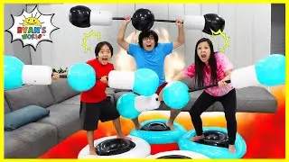 The floor is Lava Inflatable Don't Fall Off Challenge!!!