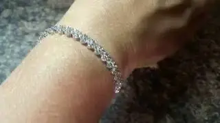 White Gold Plated Tennis Bracelet with Clear Austrian Crystal