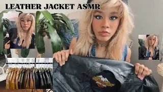 Leather Jacket ASMR (No Talking) | Harley Davidson, Zippers & Texture Sounds 