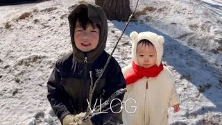 [VLOG] 오빠 따라쟁이 예린이와 꿀잠 대장 태하, 태요미네의 포근한 겨울나기🤍