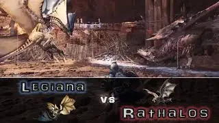 [MHW] 몬스터 대결 - 리오레우스 vs 레이기에나 (Rathalos vs Legiana) / Monster Fight