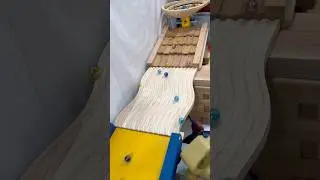 speed-up Colorful Marble Therapy ASMR ☆ Slewing Slope Healing Course ☆ Wooden Funnel① #viral