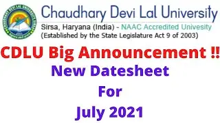 CDLU New datesheet | CDLU distance exams | CDLU datesheet for offline exams |Cdlu UCDL EXAMS| #cdlu