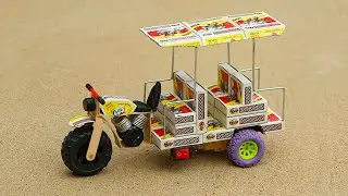 How to make Matchbox Tuk Tuk Taxi at Home | Diy matchbox dc motor electrick auto-rickshaw