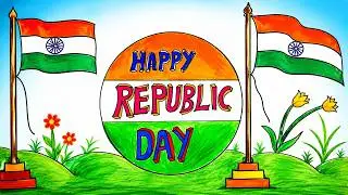 Republic Day Drawing 2026 | 26 January Republic Day Drawing Easy | Tiranga Drawing