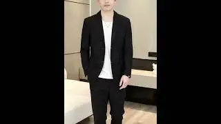 Men Leisure BlazersGray Blue Black Suit JacketBusiness Casual Attire Male Office Workwear Essential