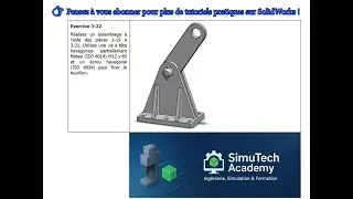 SolidWorks Tutoriel 3 I Exercice 3-22 I Assemblage par boulonneries des pièces 3-19 à 3-21(Tutoriel)