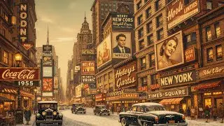 Oldies Playing in 1950s New York ❄️ Vintage Music & Classic City Ambience