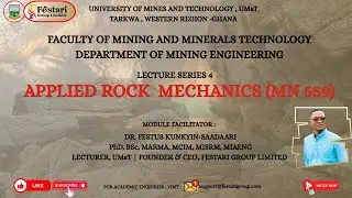 APPLIED ROCK MECHANICS | LECTURE SERIES 4 - LESSON 1