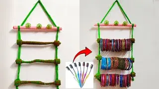 Bangle stand making at home|| DIY jewellery organiser|| Best out of waste