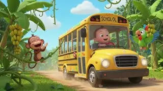 Bus Wheels in the Jungle Ride Song for Kids | Fun Jungle & Vehicle Song, Toddler Nursery Rhymes