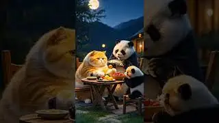 Unlikely Best Friends: Cat and Panda&rsquo;s Adorable Bond!Description. #CatAndPanda #AnimalFriendship