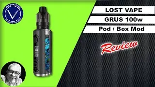 Lost Vape Grus 100w vape pod / box mod review. A very capable solid device.