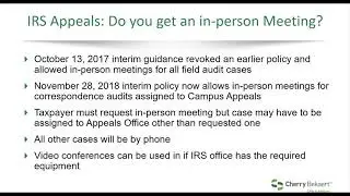 Webinar: Year-End Update on IRS Audits, Controversy, Penalties and Collections
