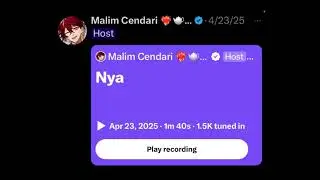 [Malim 5/23/25 Voice tweet]