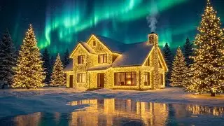 Aurora Christmas Night ❄️ Cozy Glowing Home & Northern Lights for Deep Sleep | 2 Hours