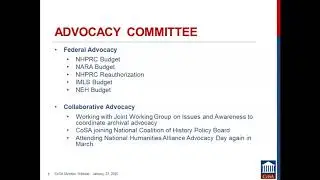 CoSA Member Webinar: What's on Tap for CoSA in 2020, 1/23/20
