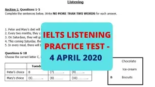 IELTS LISTENING PRACTICE TEST 4 APRIL 2020