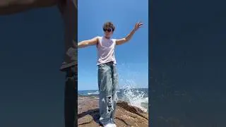 The waves were paid actors! 🌊#newmusic #boyband #ocean #travel #shorts