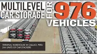 Hydro-Park 3230: 4 Level Car Storage Solution at Terminal Warehouse with Multilevel Car Stackers