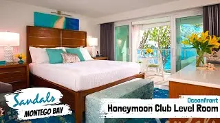 Oceanfront Honeymoon Club Level Room OFT | Sandals Montego Bay | Full Walkthrough Tour & Review 4K