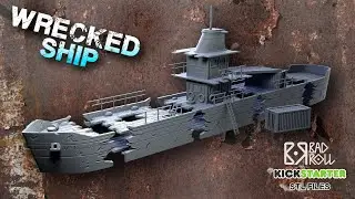 😱 &iexcl;WRECKED SHIP! 😱 Wargames Scenery ✅ [Kickstarter] 3D Printed Tabletop Terrain