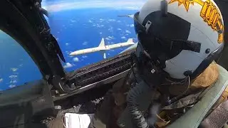 U.S. Navy Fighters Launch Live-Fire Missile Attack On Decommissioned Navy Ship In The Pacific Ocean
