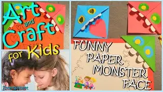 👭 Kids Art & Craft | How to make FUNNY PAPER MONSTER FACES | DIY Self made birthday cards bookmarks