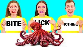 Bite, Lick or Nothing Challenge | Tasty Kitchen Hacks by Fun Fun Challenge