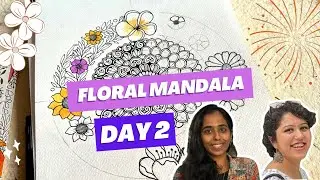 Floral Mandala Workshop Day 2 | Layout, Patterns & Colouring Tutorial (Full Step-by-Step)