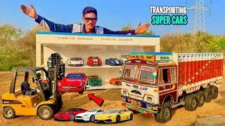 RC Custom TATA 4825 Truck Transporting Super Cars in Heavy Mud  &ndash; Chatpat toy tv