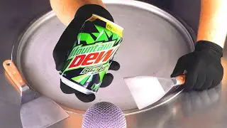 ASMR - Mountain DEW Ice Cream Rolls | oddly satisfying Video - Mountain Dew Citrus Blast / Food Art