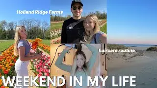 NJ WEEKEND VLOG: tulip fields at Holland Ridge Farms in NJ, my haircare routine & more