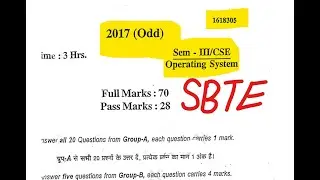 Cse 3rd sem operating system 2017 previous year question bank || computer science engineering