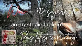 on my studio table 65 (red for courage project, journal, slow stitching, coverlet)