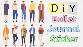 How to make paper bullet journal boy sticker l Paper bullet journal sticker