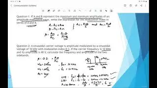 Communication Systems - Problems Based on Modulation Index and LOS communication
