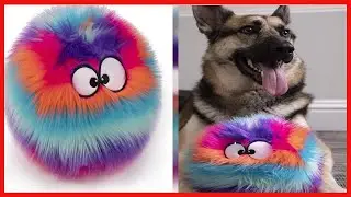 goDog Furballz Chew Resistant & Durable Squeaker Plush Pet Toy