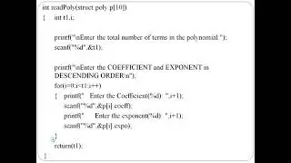 Polynomial Representation and Addition Using Array