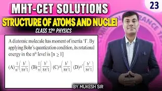 A diatomic molecule has moment of inertia ' I '. By applying Bohr's quantization | PGMN Solutions