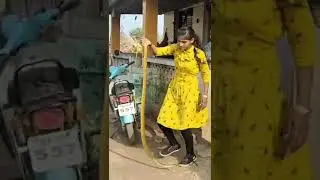 Young Brave girl catching Big snake 😎😎😎 #shorts