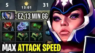 13 MIN PUSH STRAT..!! Max Attack Speed Madness + Moon Shard Luna 13 Min GG 7.26 | Dota 2