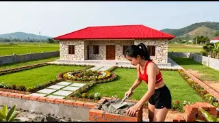 DIYコンクリートとレンガで前庭を作る｜Build a Beautiful Front Yard with Concrete and Brick Borders | Dream Stone House