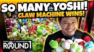 So many Yoshi! Playing at the Round 1 Arcade Claw Machine Tips!