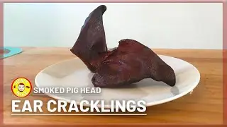 Can you eat PIG EARS?! Let's Find Out | Eating Smoked Pig Head Pt. 1