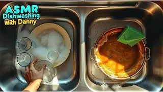 ASMR Satisfying Dishwashing &ndash; Deep Cleaning Greasy Dishes in a Soapy Sink!