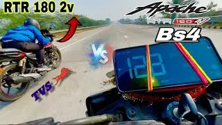 Apache rtr 180 2v bs6 rm vs Apache rtr 160 4v bs4 drag race || 180 2v bs 160 4v || gps speedo error