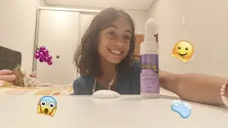 🍇 I TESTED GRAPE FACIAL FOAM IN SLIME! 😱 Did you need a part 2?